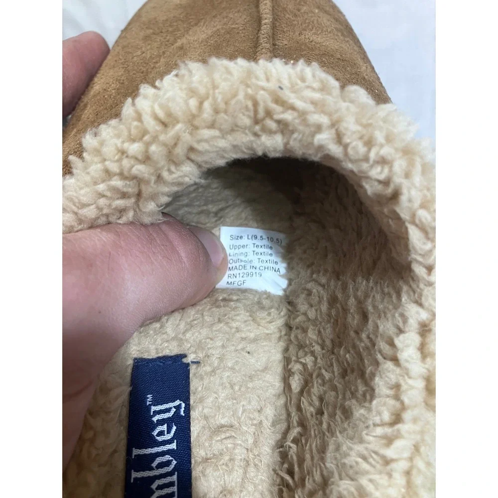 Wembley Mens Brown Faux Suede Sherpa Lined‎ Clog Slippers Size L 9.5-10.5